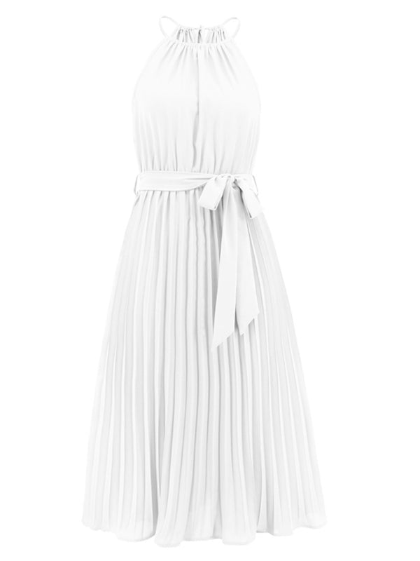 Blue Zone Planet | Ava's Spaghetti Strap Sleeveless Pleated Midi Dress kakaclo