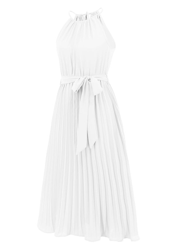 Blue Zone Planet | Ava's Spaghetti Strap Sleeveless Pleated Midi Dress kakaclo