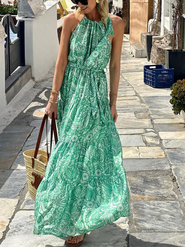 Blue Zone Planet | Loose Sleeveless Bohemian Printed Midi Dress BLUE ZONE PLANET