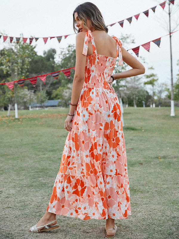 Blue Zone Planet | Women's Sling Floral Resort Long Dress kakaclo