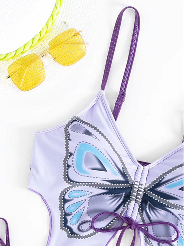 Butterfly Print Bikini Two-Piece Set BLUE ZONE PLANET