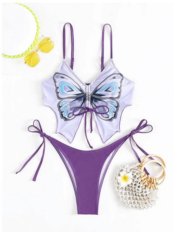 Butterfly Print Bikini Two-Piece Set BLUE ZONE PLANET
