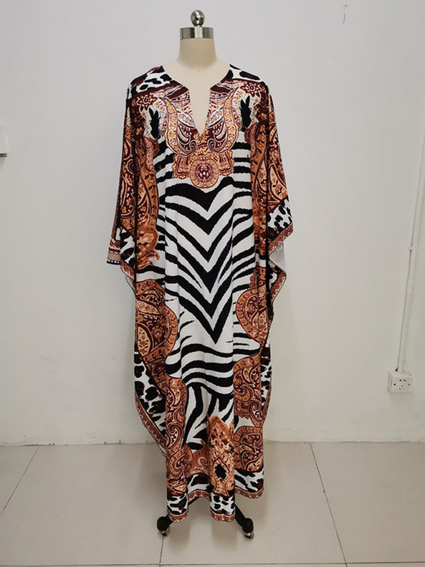 leopard print skirt loose robe dress kakaclo