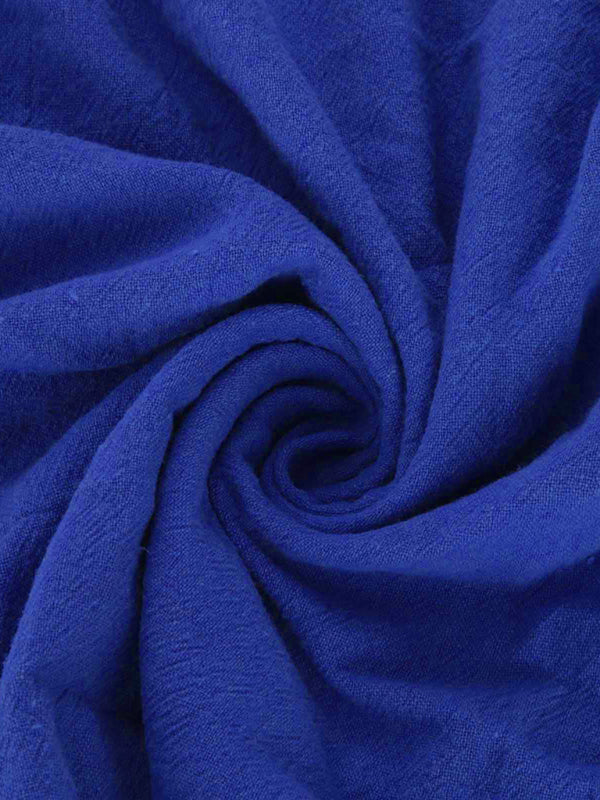 Round Neck Asymmetric Hem Solid Short Sleeve Shirt kakaclo