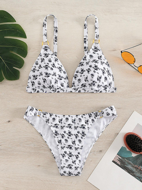 Blue Zone Planet | Split Swimsuit Ditsy Floral Print Bikini Beachwear BLUE ZONE PLANET