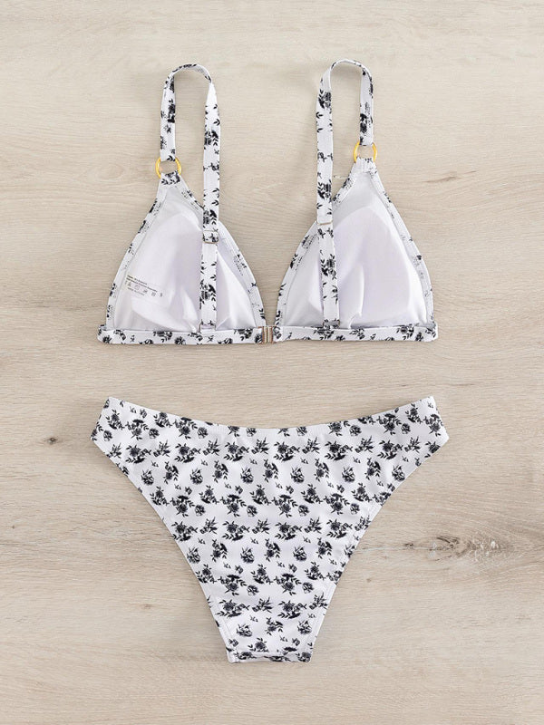 Blue Zone Planet | Split Swimsuit Ditsy Floral Print Bikini Beachwear BLUE ZONE PLANET