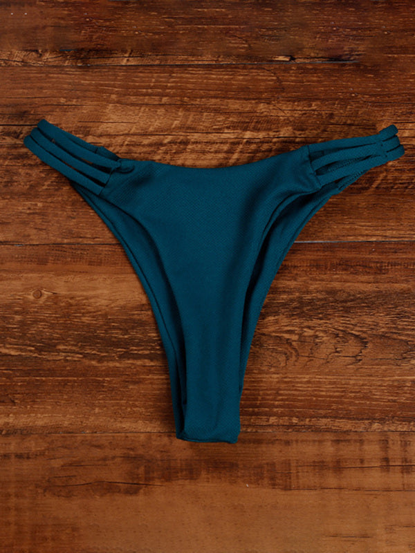 Blue Zone Planet | Bikini Solid Color Halter Hollow Beach Vacation Ladies Swimwear BLUE ZONE PLANET