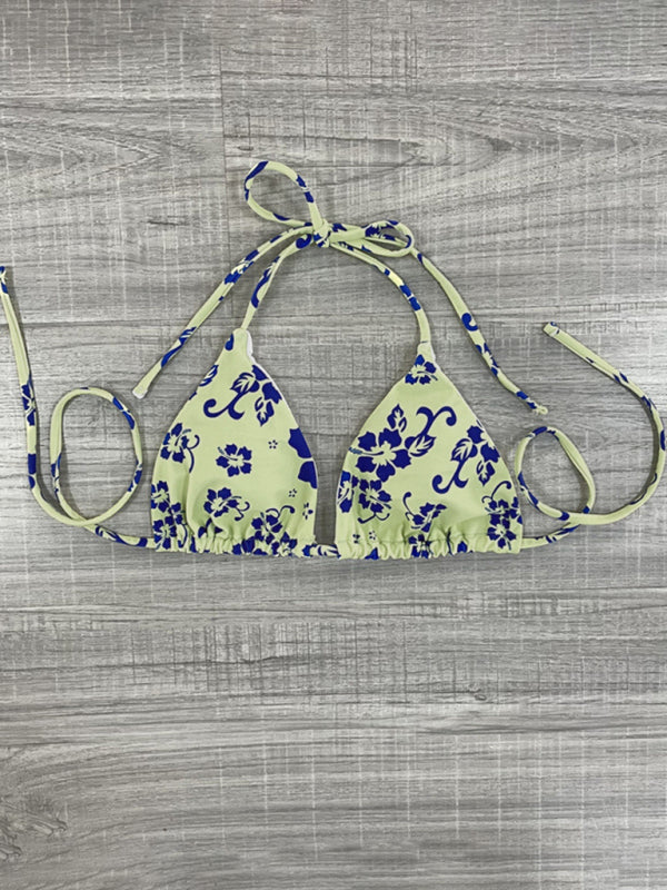 Blue Zone Planet |  New printed sexy strappy split swimsuit swimsuit bikini female bikini BLUE ZONE PLANET