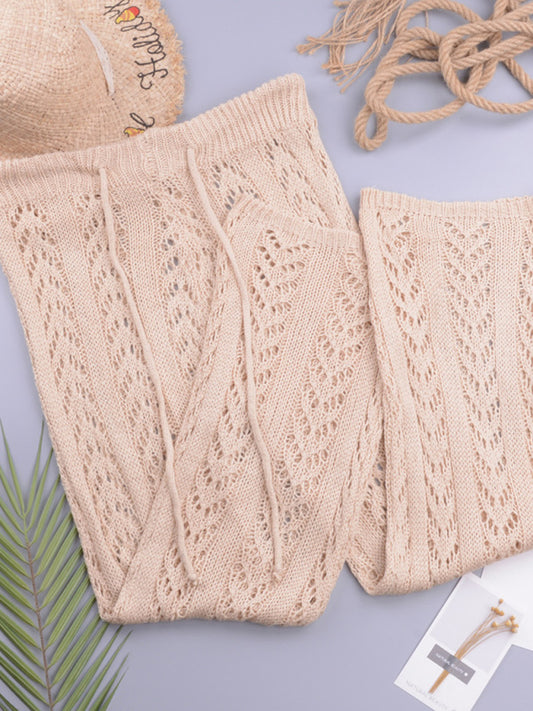 Blue Zone Planet |  hollow out hand hook loose wide trousers holiday style beach pants trousers BLUE ZONE PLANET