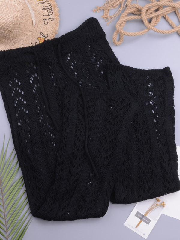 Blue Zone Planet | hollow out hand hook loose wide trousers holiday style beach pants trousers BLUE ZONE PLANET
