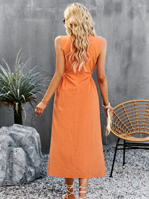 Blue Zone Planet | Summer Temperament Waistless Long Sleeveless Sundress BLUE ZONE PLANET