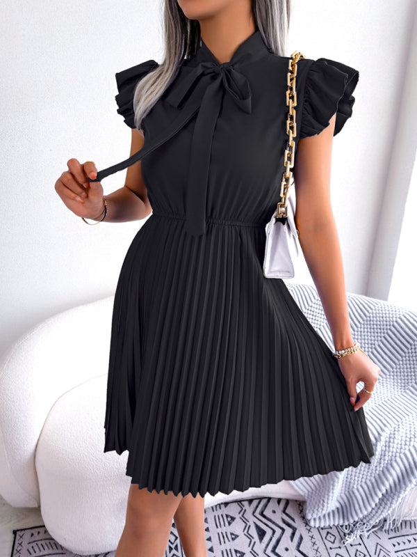 Blue Zone Planet | Temperament Lace-up Waist Pleated Skirt BLUE ZONE PLANET