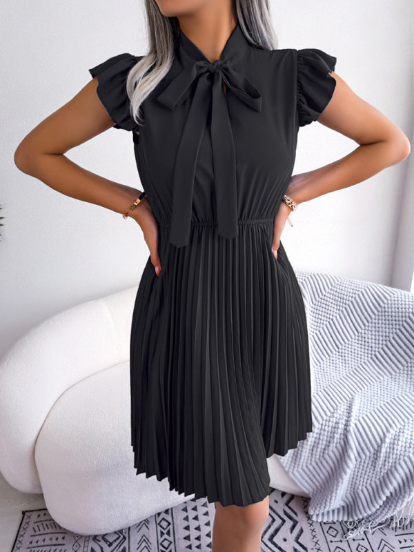 Blue Zone Planet | Temperament Lace-up Waist Pleated Skirt BLUE ZONE PLANET