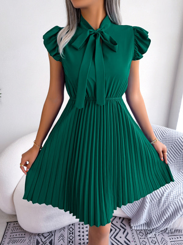 Blue Zone Planet | Temperament Lace-up Waist Pleated Skirt BLUE ZONE PLANET