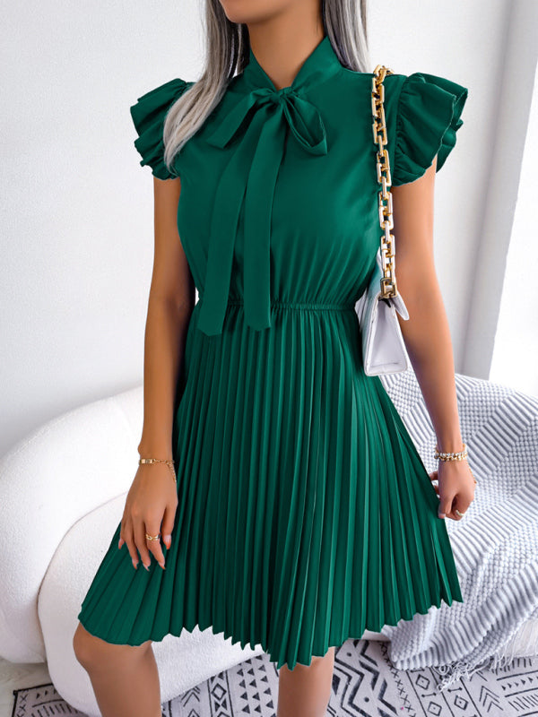 Blue Zone Planet | Temperament Lace-up Waist Pleated Skirt BLUE ZONE PLANET