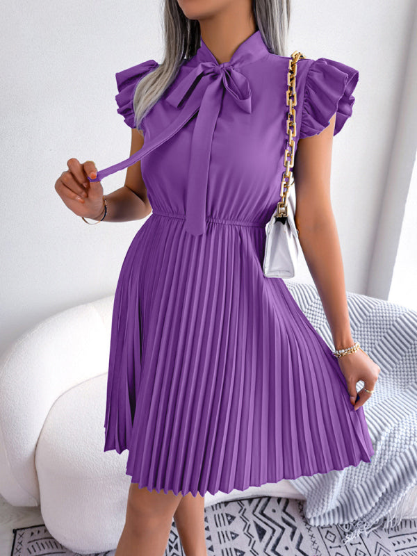 Blue Zone Planet | Temperament Lace-up Waist Pleated Skirt BLUE ZONE PLANET
