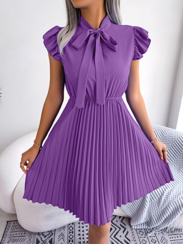 Blue Zone Planet | Temperament Lace-up Waist Pleated Skirt BLUE ZONE PLANET