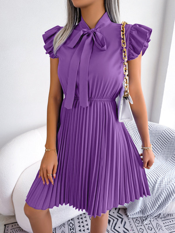 Blue Zone Planet | Temperament Lace-up Waist Pleated Skirt BLUE ZONE PLANET
