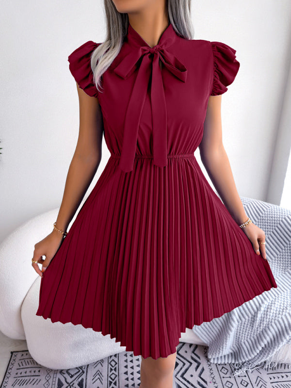 Blue Zone Planet | Temperament Lace-up Waist Pleated Skirt BLUE ZONE PLANET