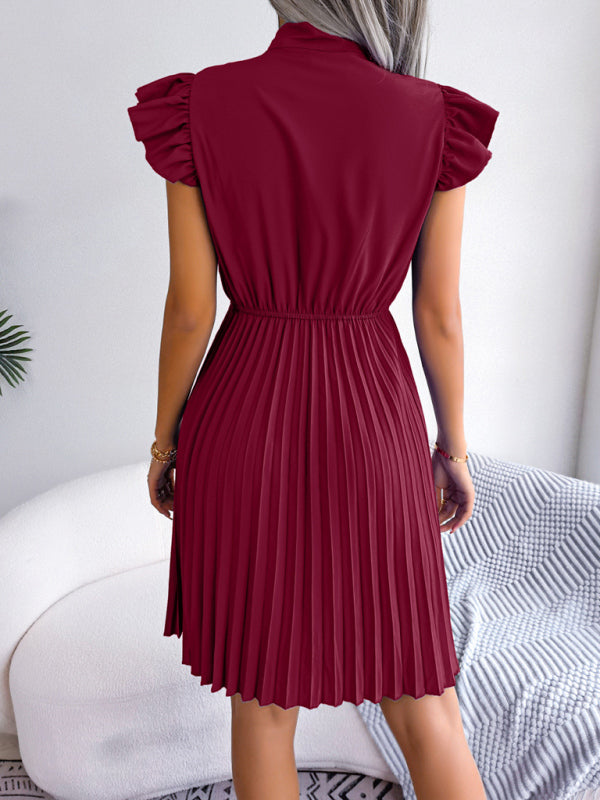 Blue Zone Planet | Temperament Lace-up Waist Pleated Skirt BLUE ZONE PLANET