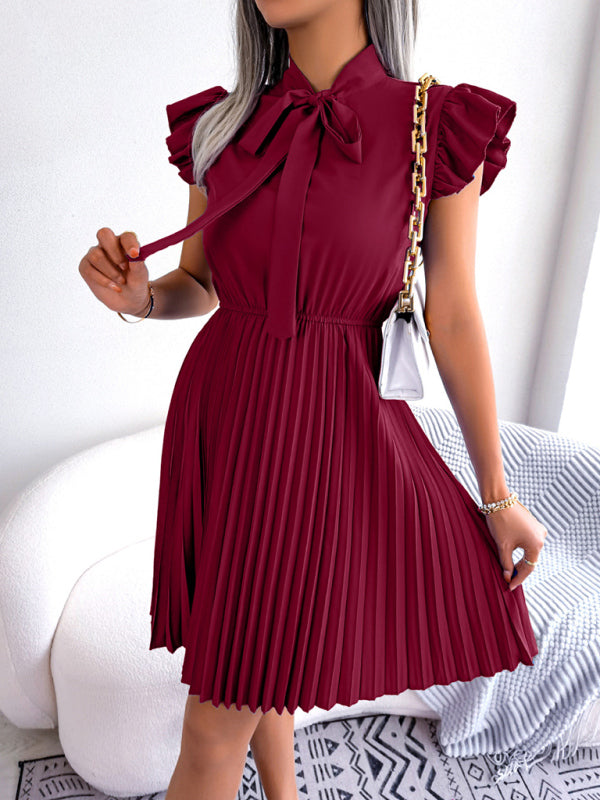 Blue Zone Planet | Temperament Lace-up Waist Pleated Skirt BLUE ZONE PLANET