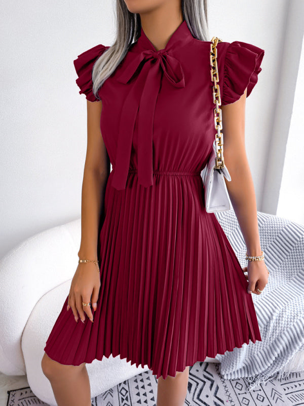 Blue Zone Planet | Temperament Lace-up Waist Pleated Skirt BLUE ZONE PLANET