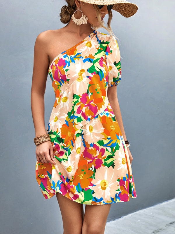 Blue Zone Planet | Printed One Shoulder Diagonal Dress BLUE ZONE PLANET