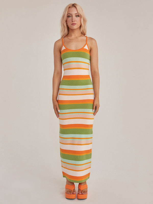 Wind Print Slim Slim Elegant Dress BLUE ZONE PLANET