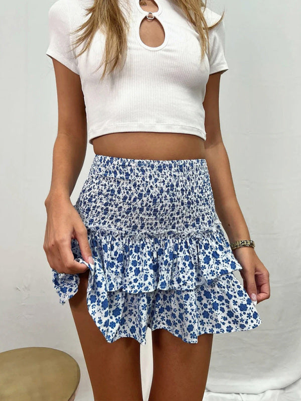 Blue Zone Planet | Women's Casual Fashion Versatile Printed Short Skirt BLUE ZONE PLANET