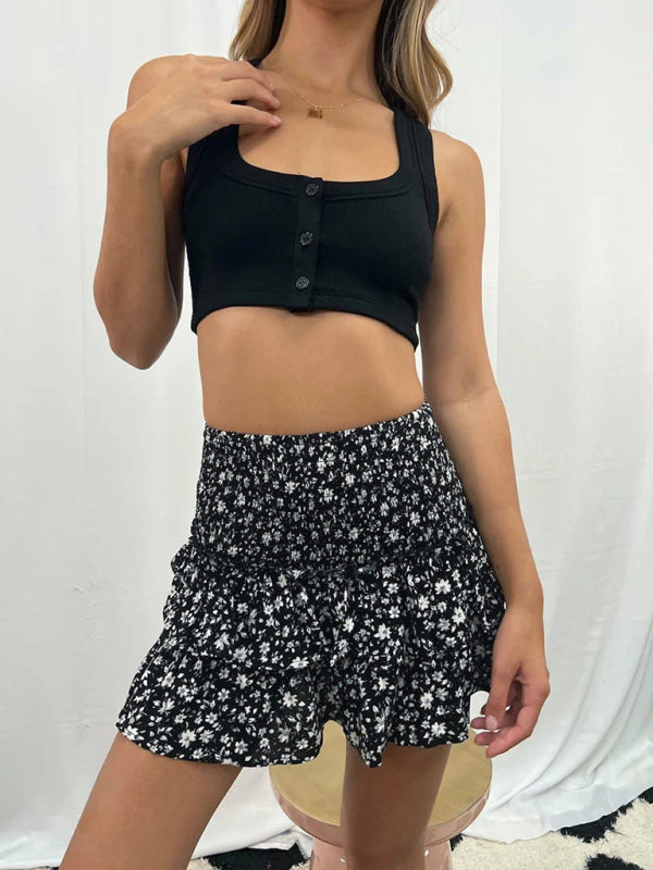 Blue Zone Planet | Women's Casual Fashion Versatile Printed Short Skirt BLUE ZONE PLANET