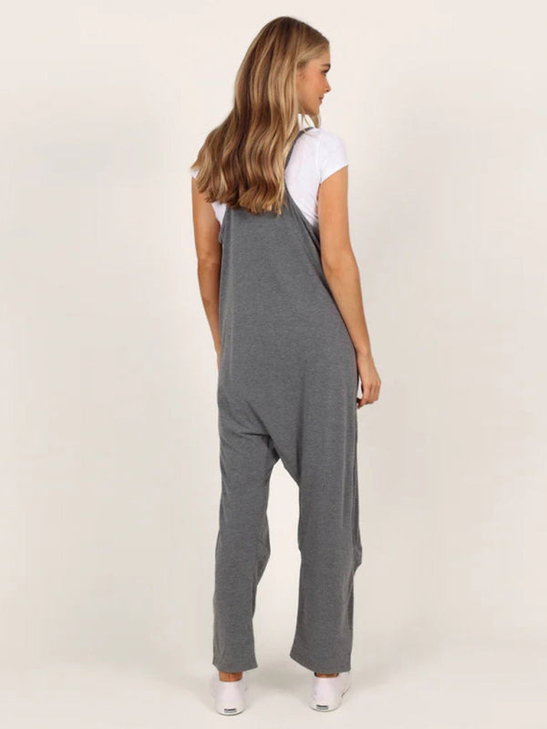 Oversized knit two-pocket fit oversized jumpsuit blue BLUE ZONE PLANET