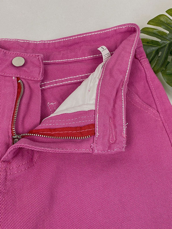 Blue Zone Planet |  Trendy loose all-match trousers look thin high waist jeans wide leg pants kakaclo