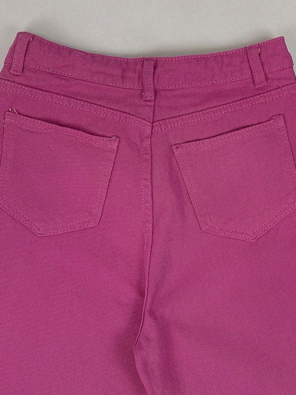 Blue Zone Planet |  Trendy loose all-match trousers look thin high waist jeans wide leg pants kakaclo