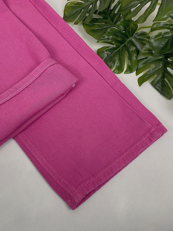 Blue Zone Planet |  Trendy loose all-match trousers look thin high waist jeans wide leg pants kakaclo