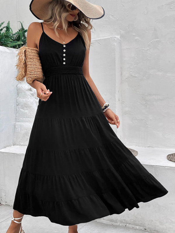 cross-border summer long skirt spaghetti straps tunic dress kakaclo