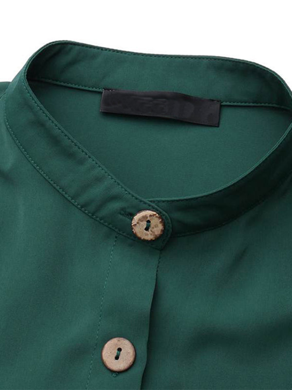 Cardigan Long Sleeve Stand Collar Swing Dress kakaclo