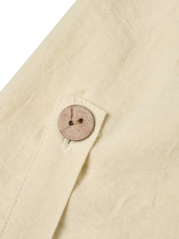 V Neck Solid Color Loose Rolled Long Sleeve Top kakaclo