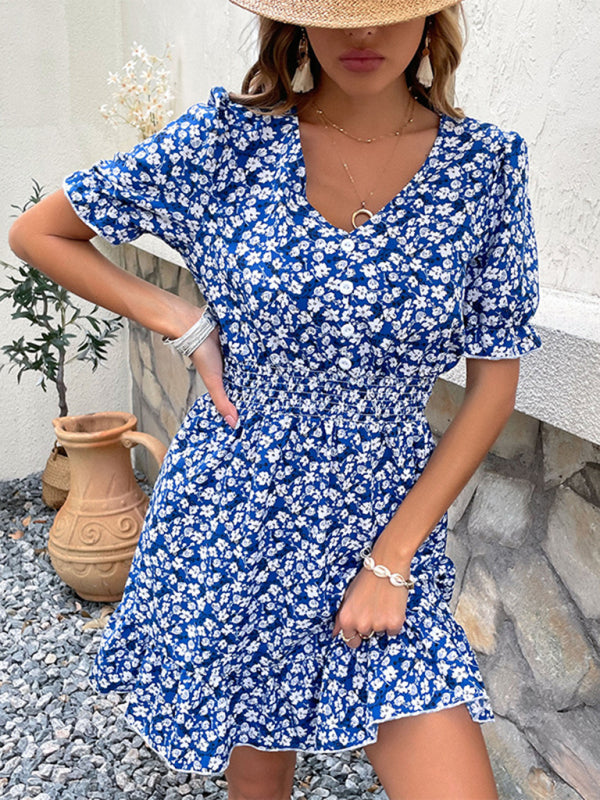 Blue Zone Planet | Ladies Pullover Short Floral Dress BLUE ZONE PLANET