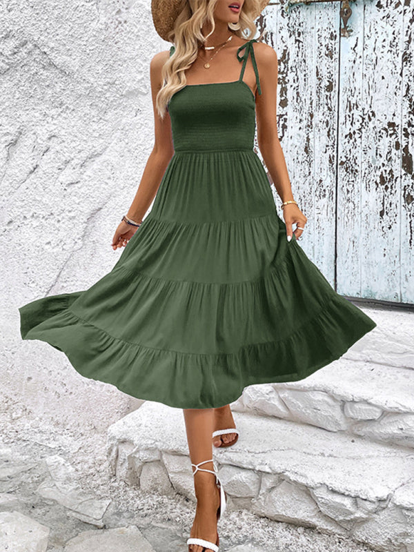 Blue Zone Planet | Backless Solid Color Camisole Dress BLUE ZONE PLANET