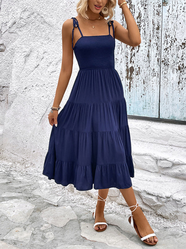 Blue Zone Planet | Backless Solid Color Camisole Dress BLUE ZONE PLANET