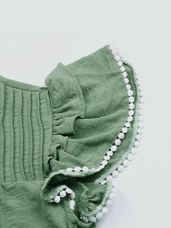 Blue Zone Planet | Accordion Chest Ruffle Lace Panel Ladies Blouse BLUE ZONE PLANET