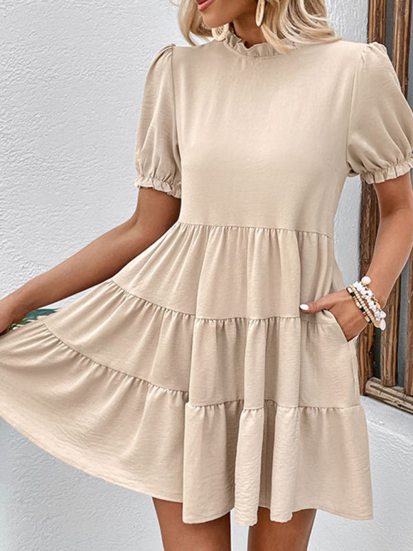 Blue Zone Planet | multilayer pleated loose puff sleeve dress BLUE ZONE PLANET
