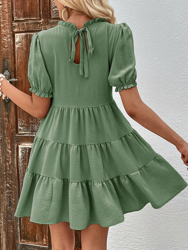 Blue Zone Planet | multilayer pleated loose puff sleeve dress BLUE ZONE PLANET
