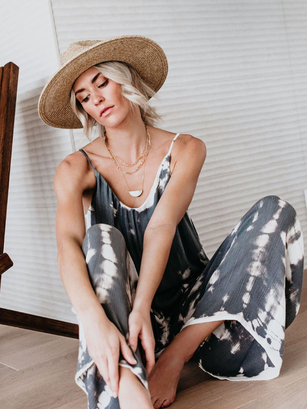 Blue Zone Planet | Spaghetti straps wide-leg jumpsuit BLUE ZONE PLANET