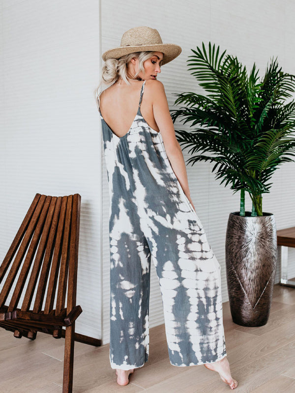 Blue Zone Planet | Spaghetti straps wide-leg jumpsuit BLUE ZONE PLANET