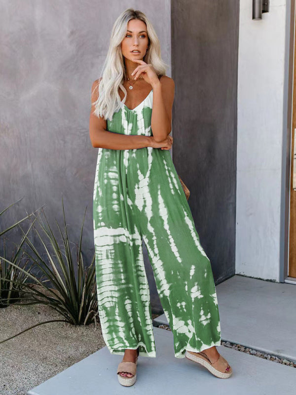 Blue Zone Planet | Spaghetti straps wide-leg jumpsuit BLUE ZONE PLANET