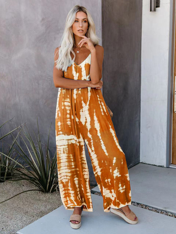 Blue Zone Planet | Spaghetti straps wide-leg jumpsuit BLUE ZONE PLANET