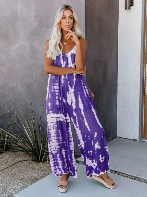 Blue Zone Planet | Spaghetti straps wide-leg jumpsuit BLUE ZONE PLANET