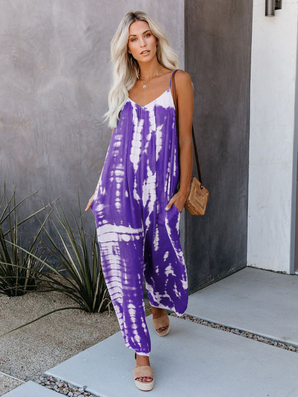Blue Zone Planet | Spaghetti straps wide-leg jumpsuit BLUE ZONE PLANET