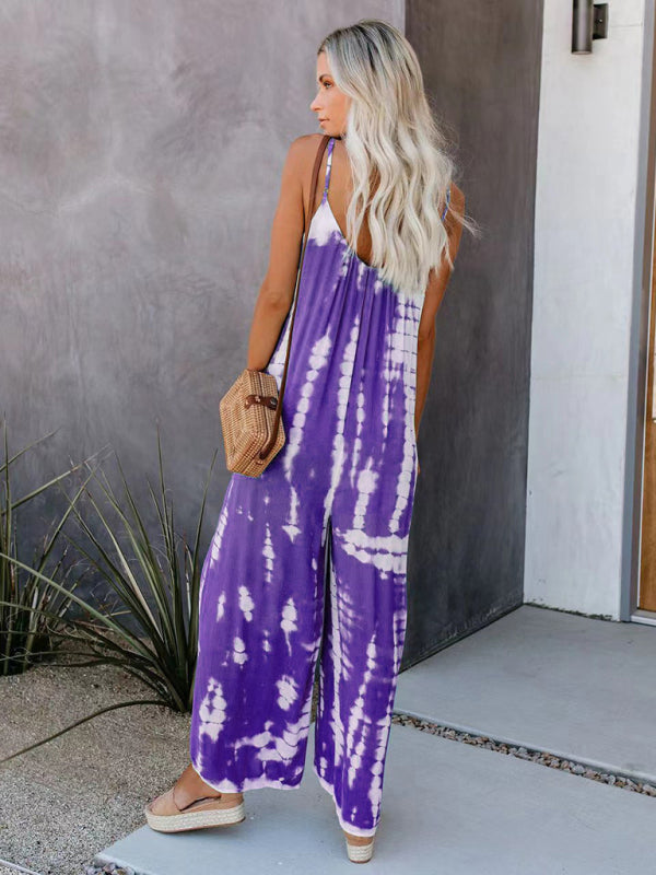 Blue Zone Planet | Spaghetti straps wide-leg jumpsuit BLUE ZONE PLANET